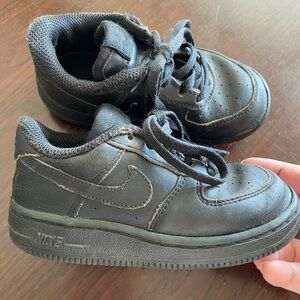 Nike Air Force 1 Low Black Toddler Kids Sneaker Shoes Triple Black 8C